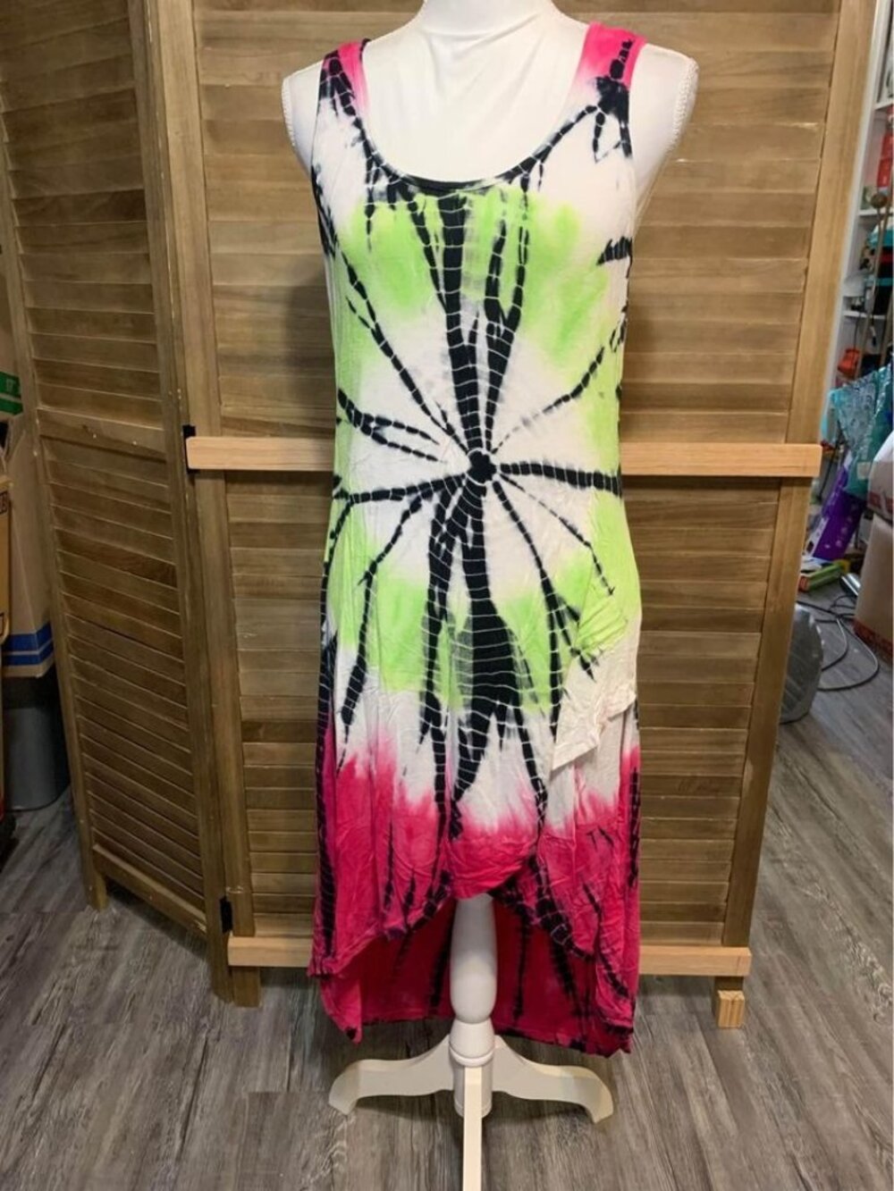 One World Beach Tie Dye Summer Dress Swim Cover Up Size Small Womens